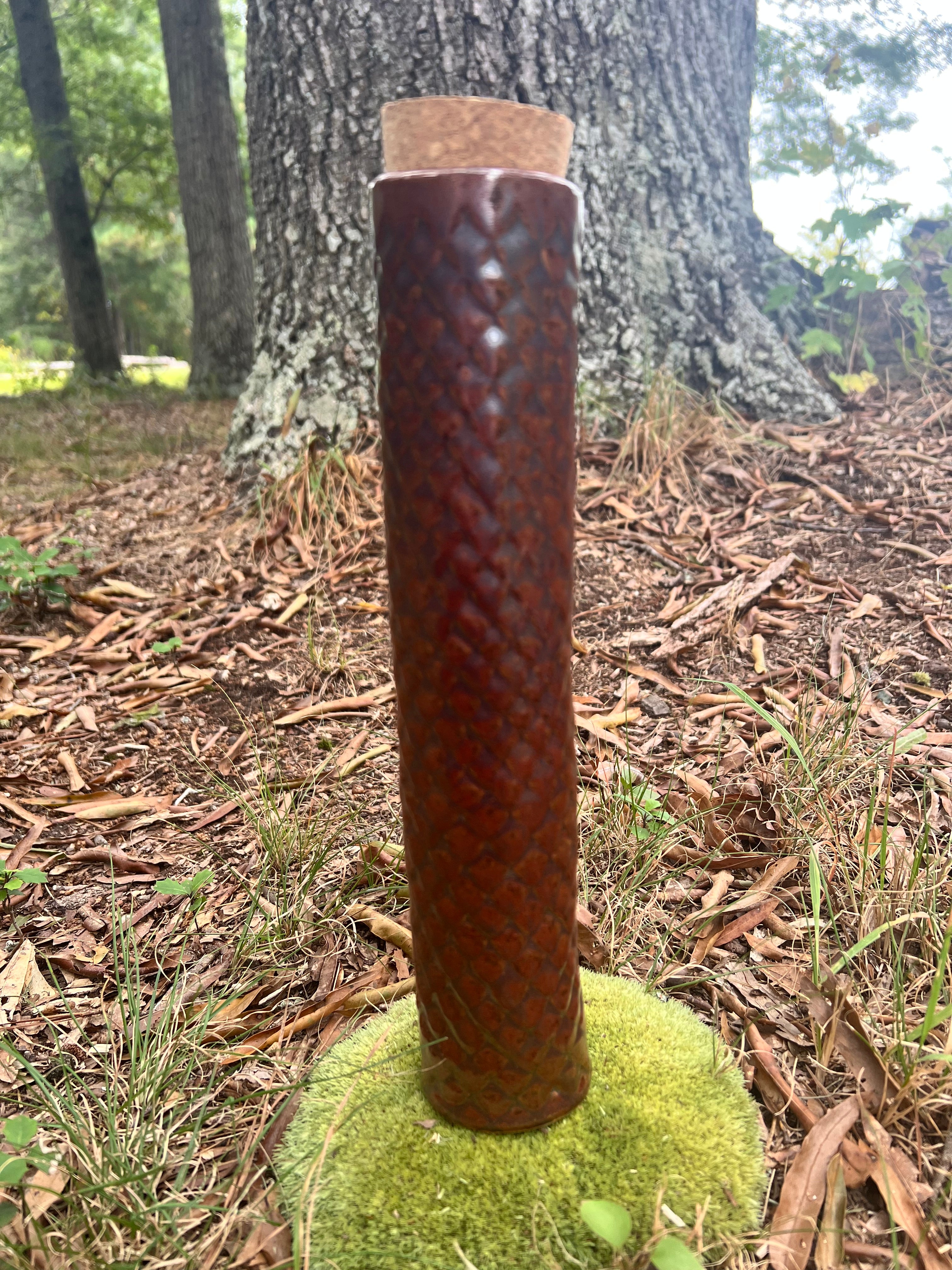 red scaled stick incense holder