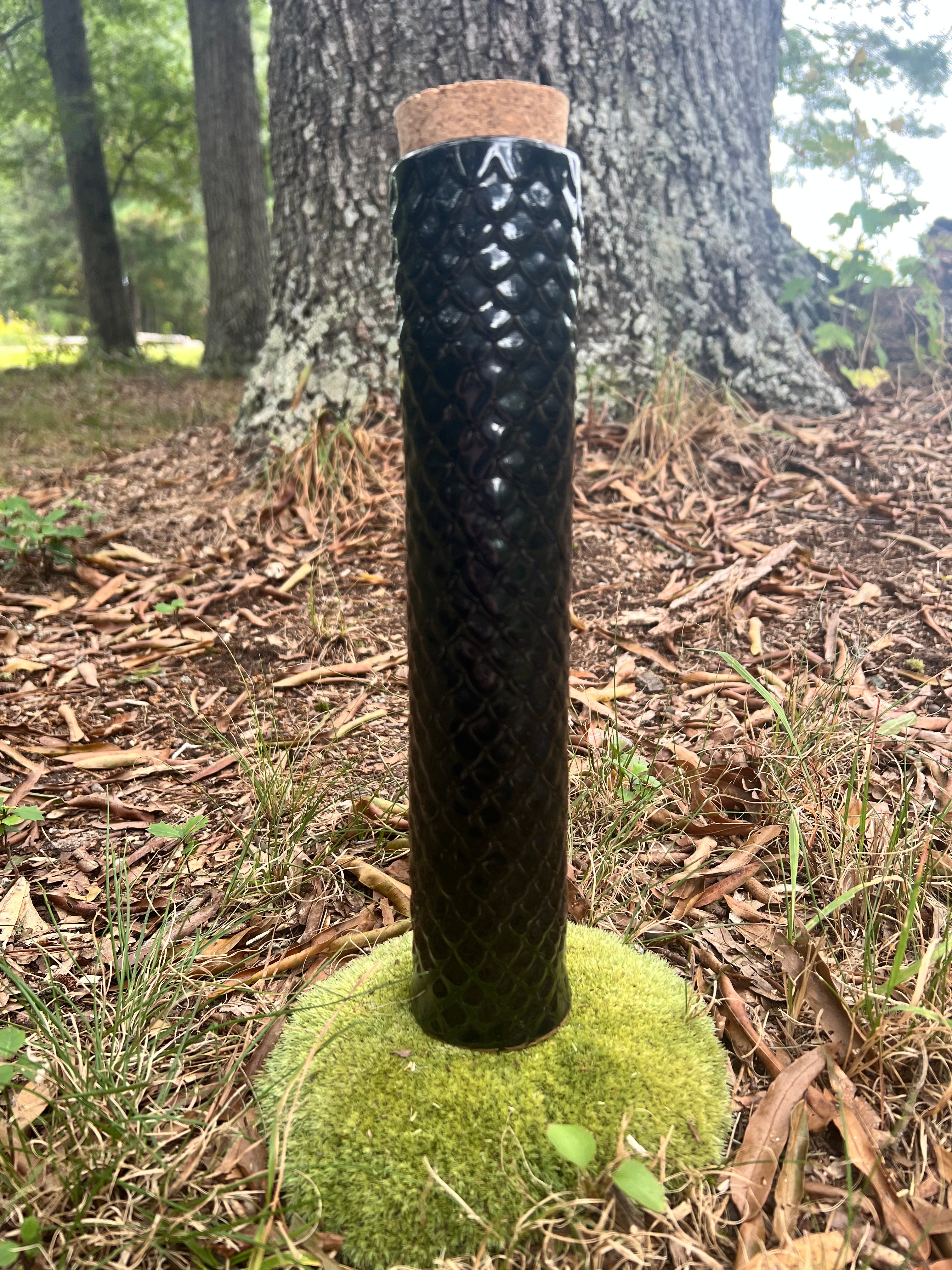 black scaled stick incense holder