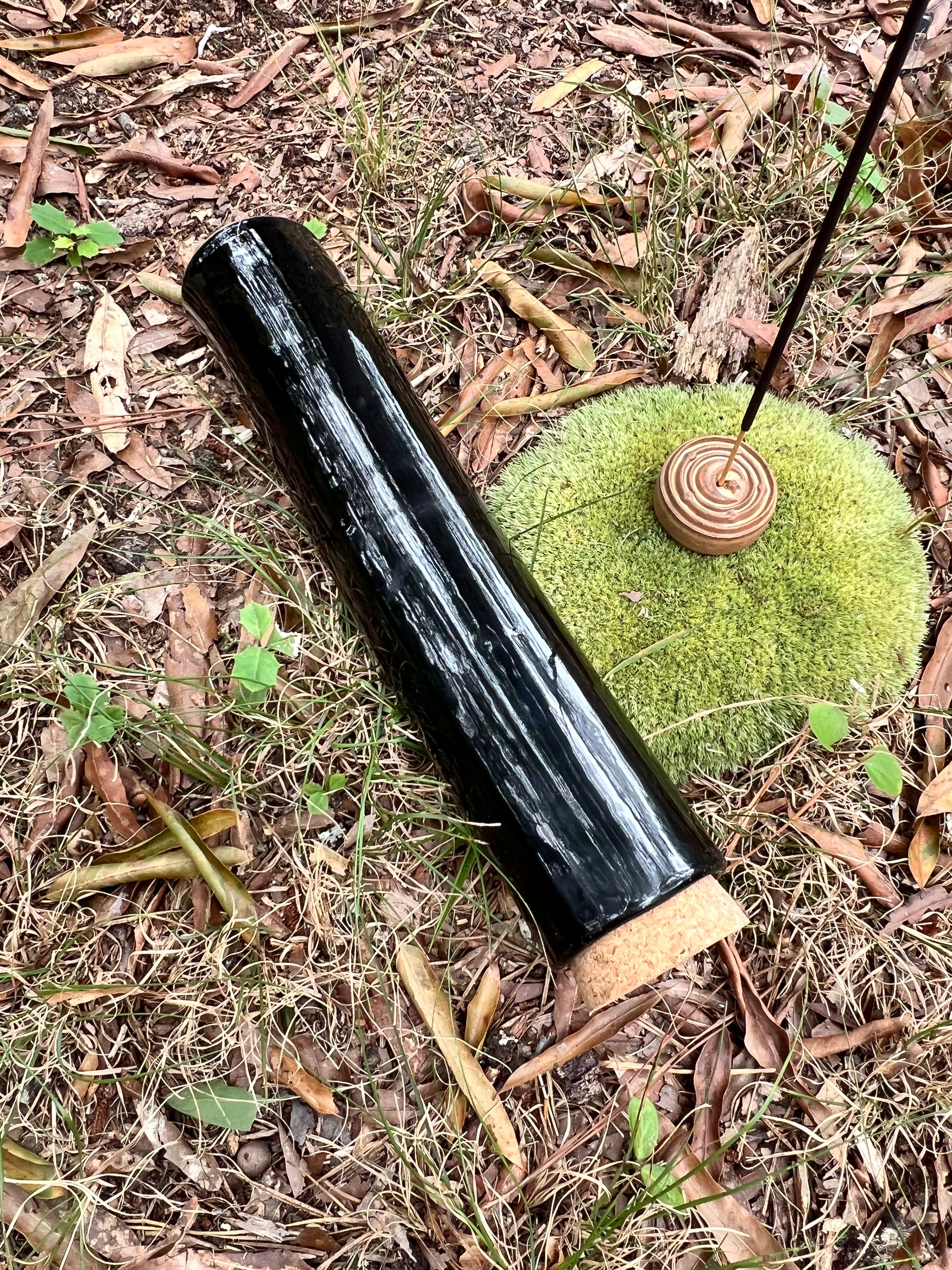 black stick incense holder