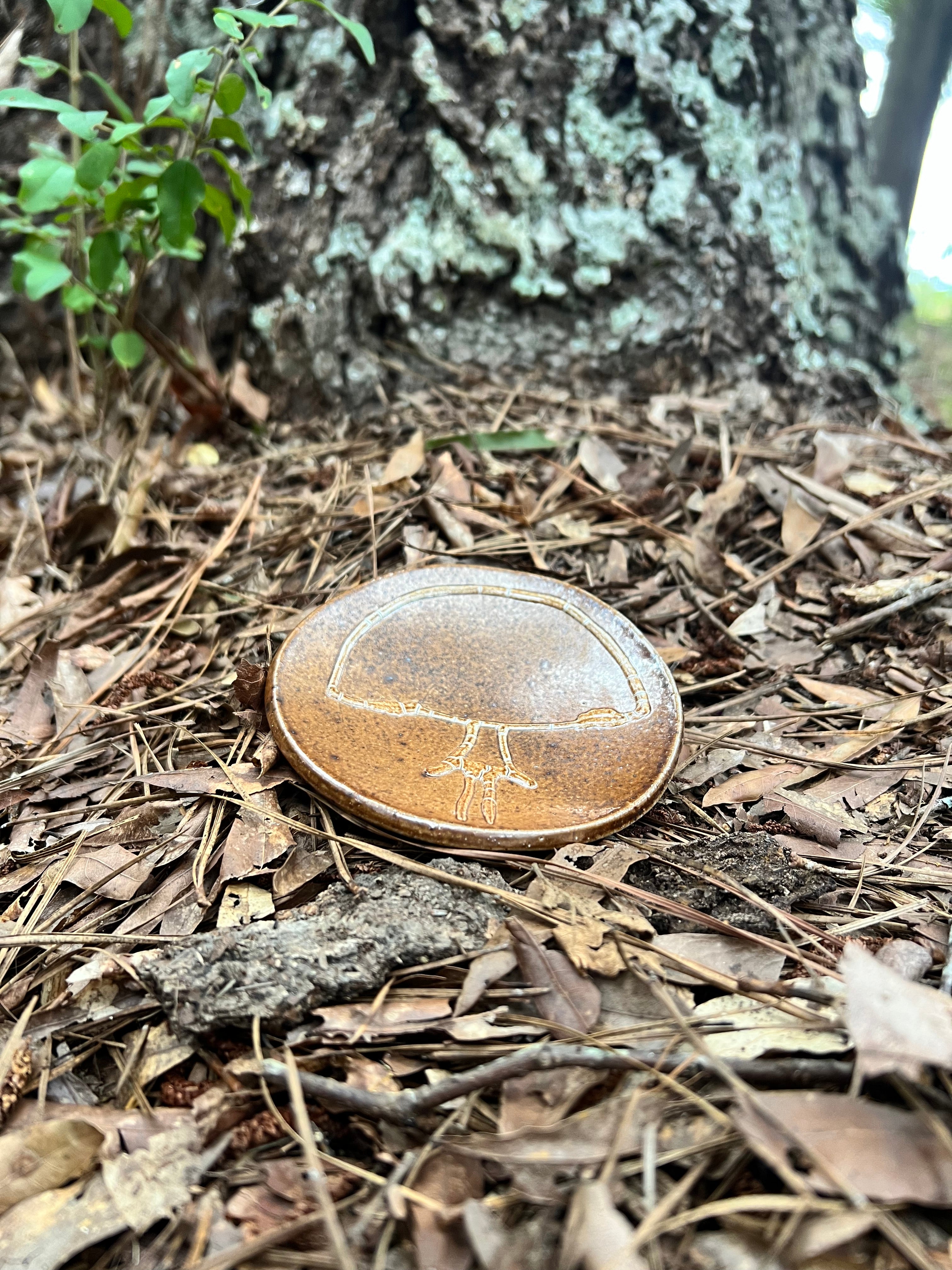 wood fired mushroom trinket dish