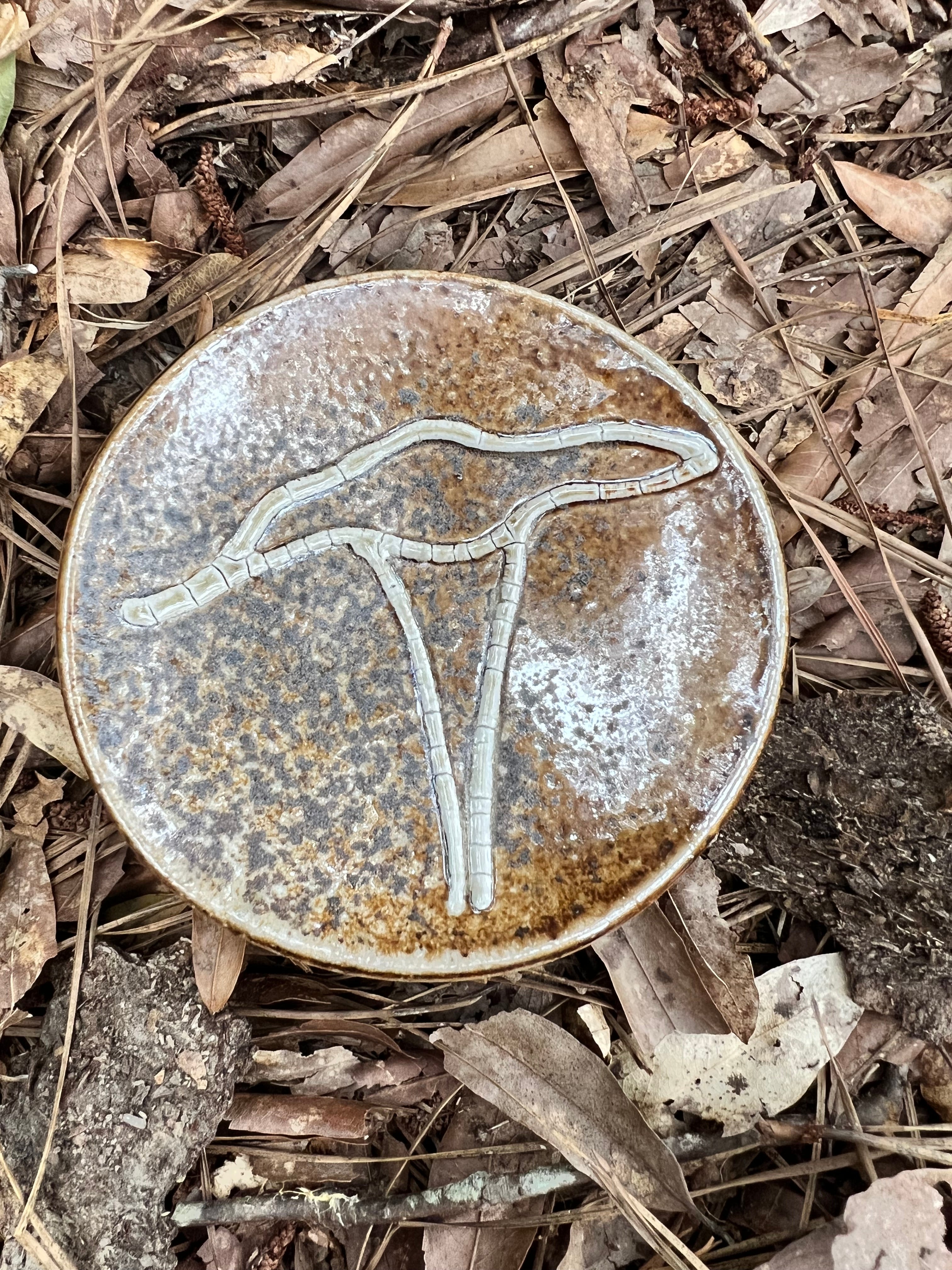 wood fired mushroom trinket dish