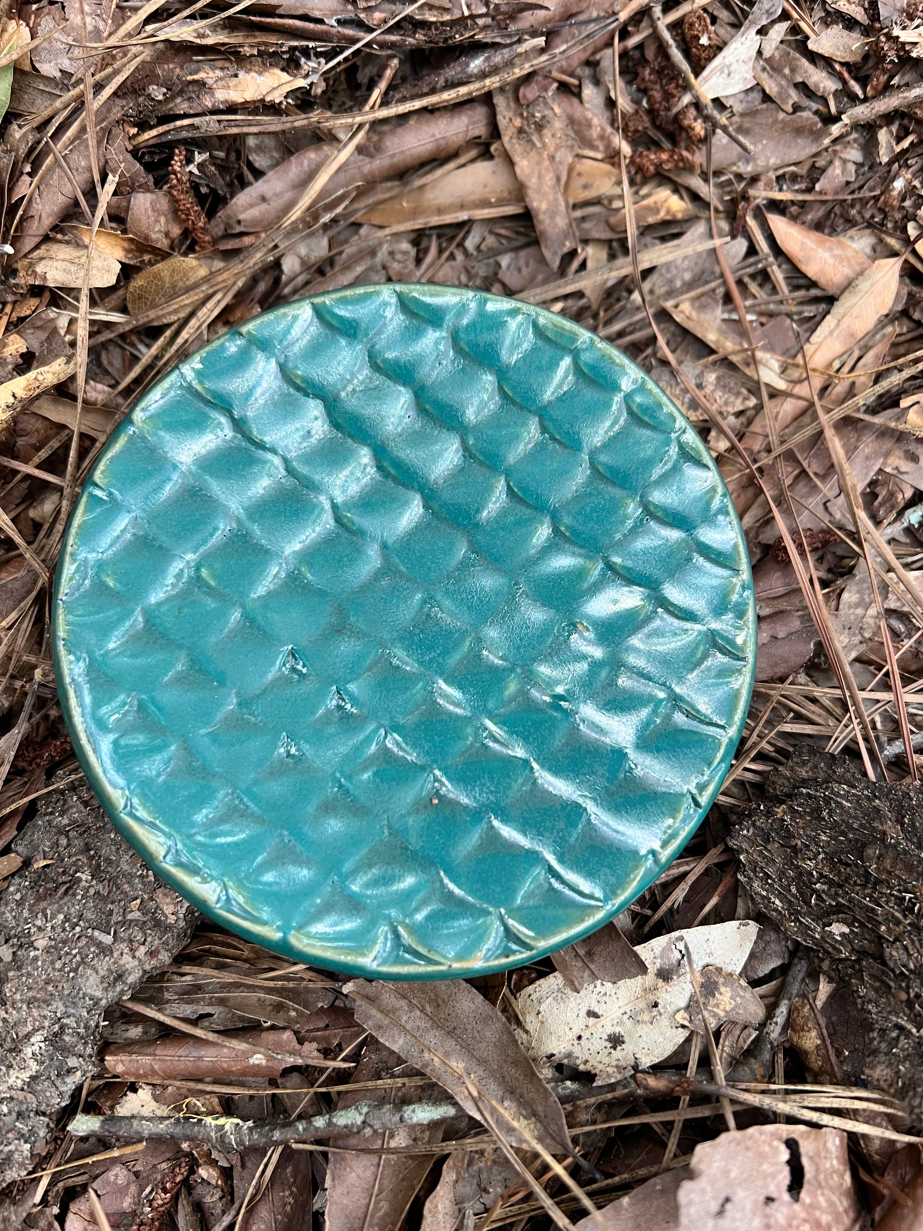 turquoise dragon scale trinket dish