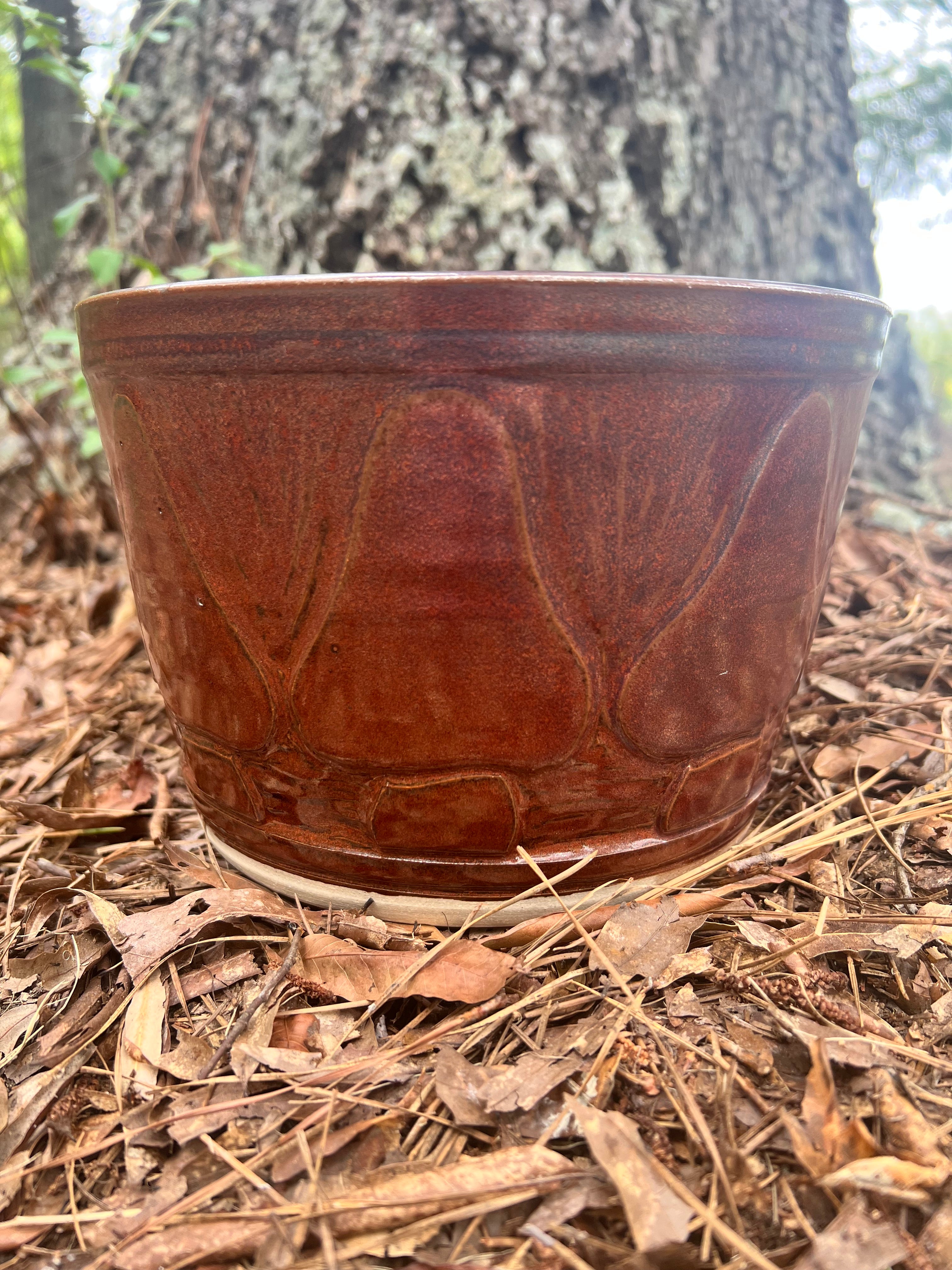 large red mushroom planter