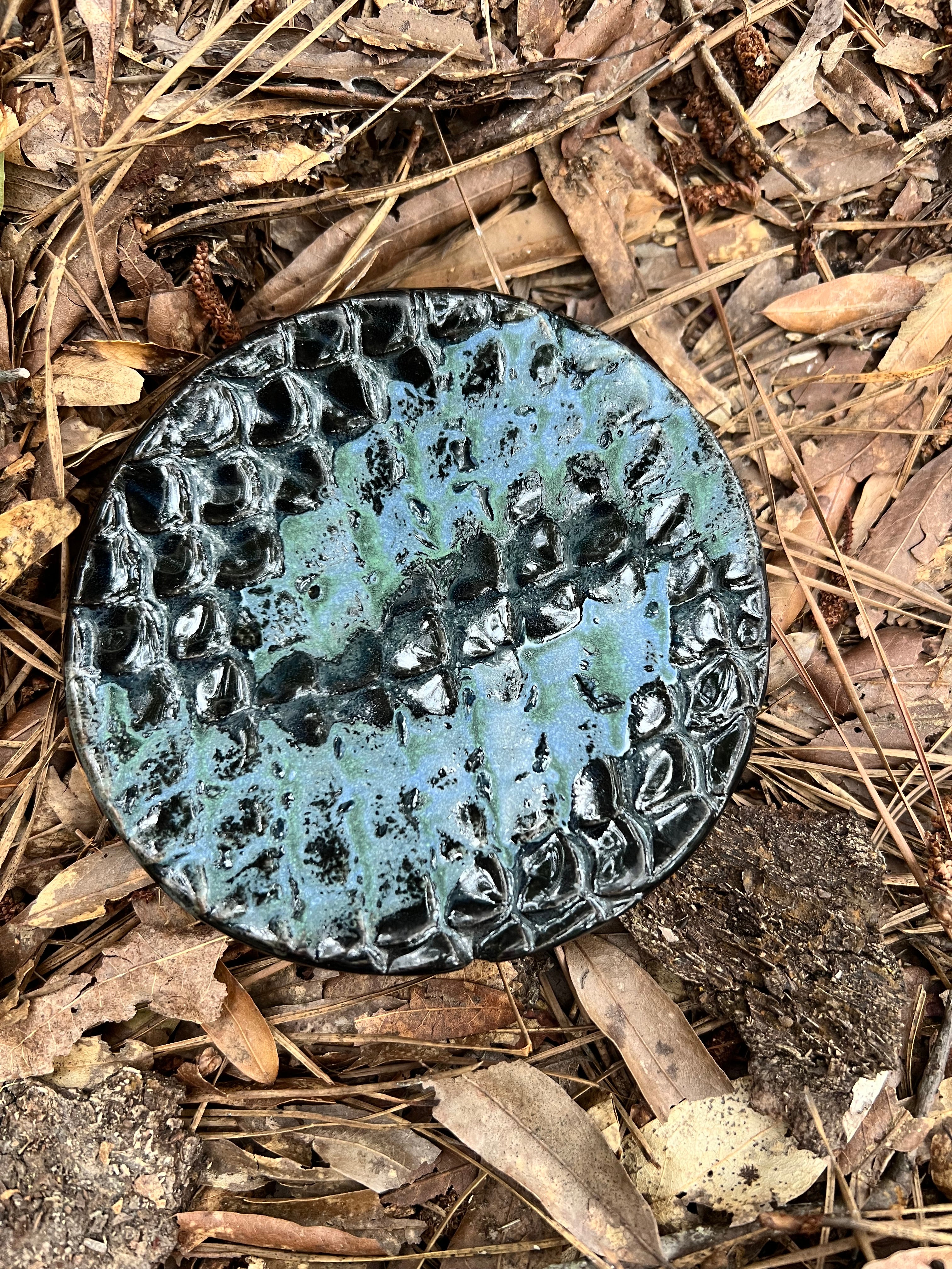 black and green dragon scale trinket dish