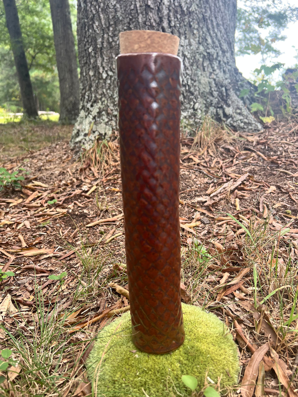 red scaled stick incense holder