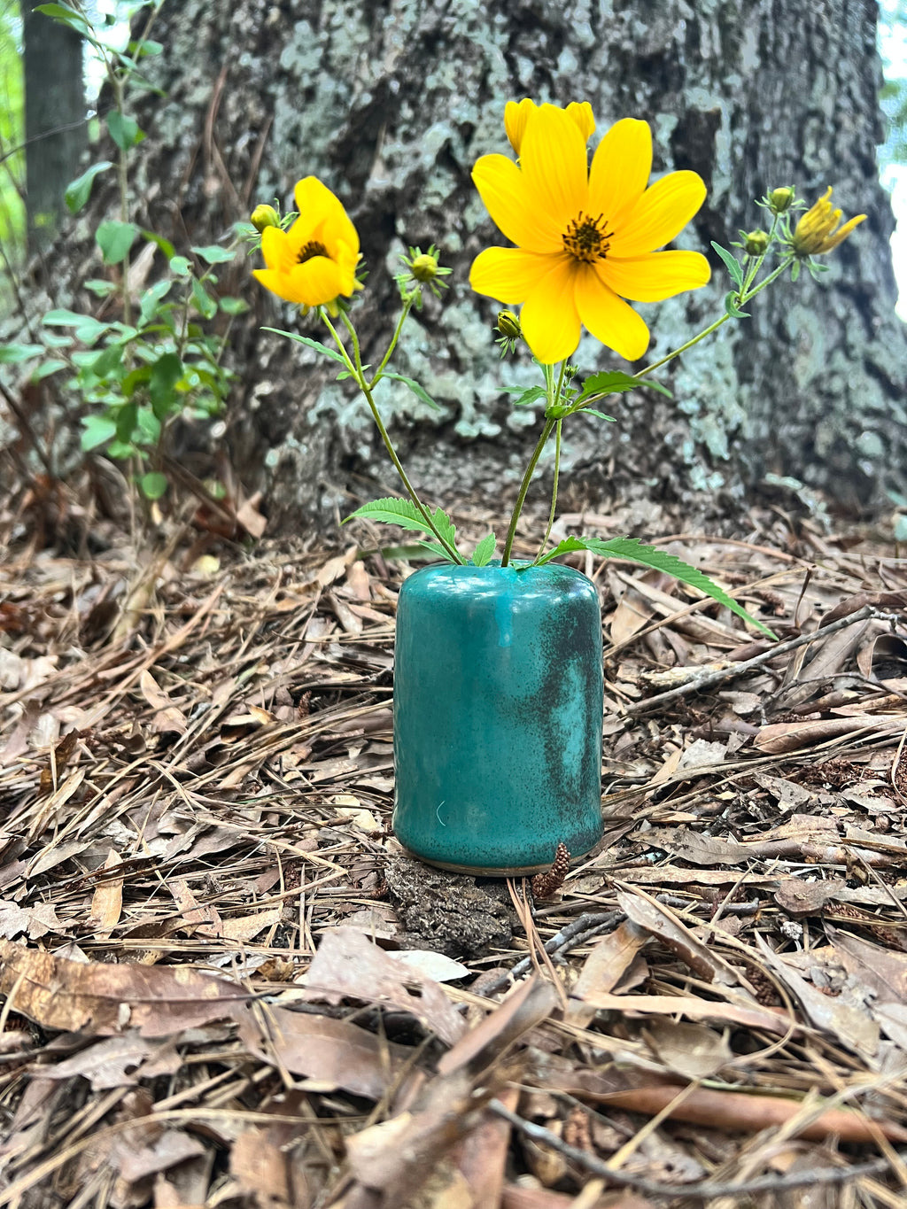 turquoise small bud vase