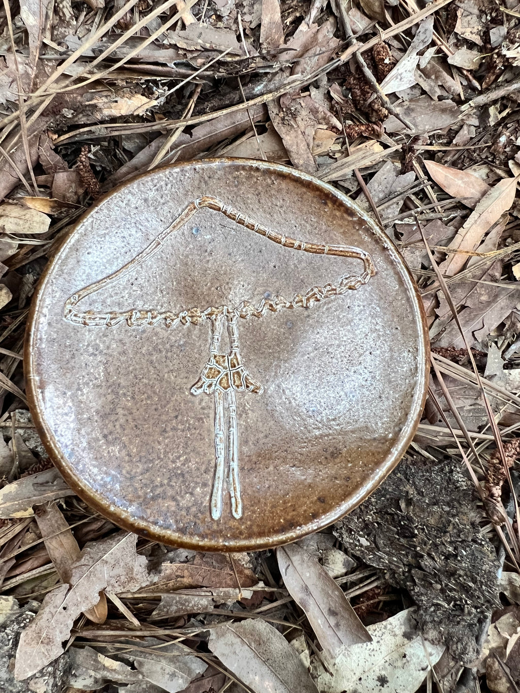 wood fired mushroom trinket dish