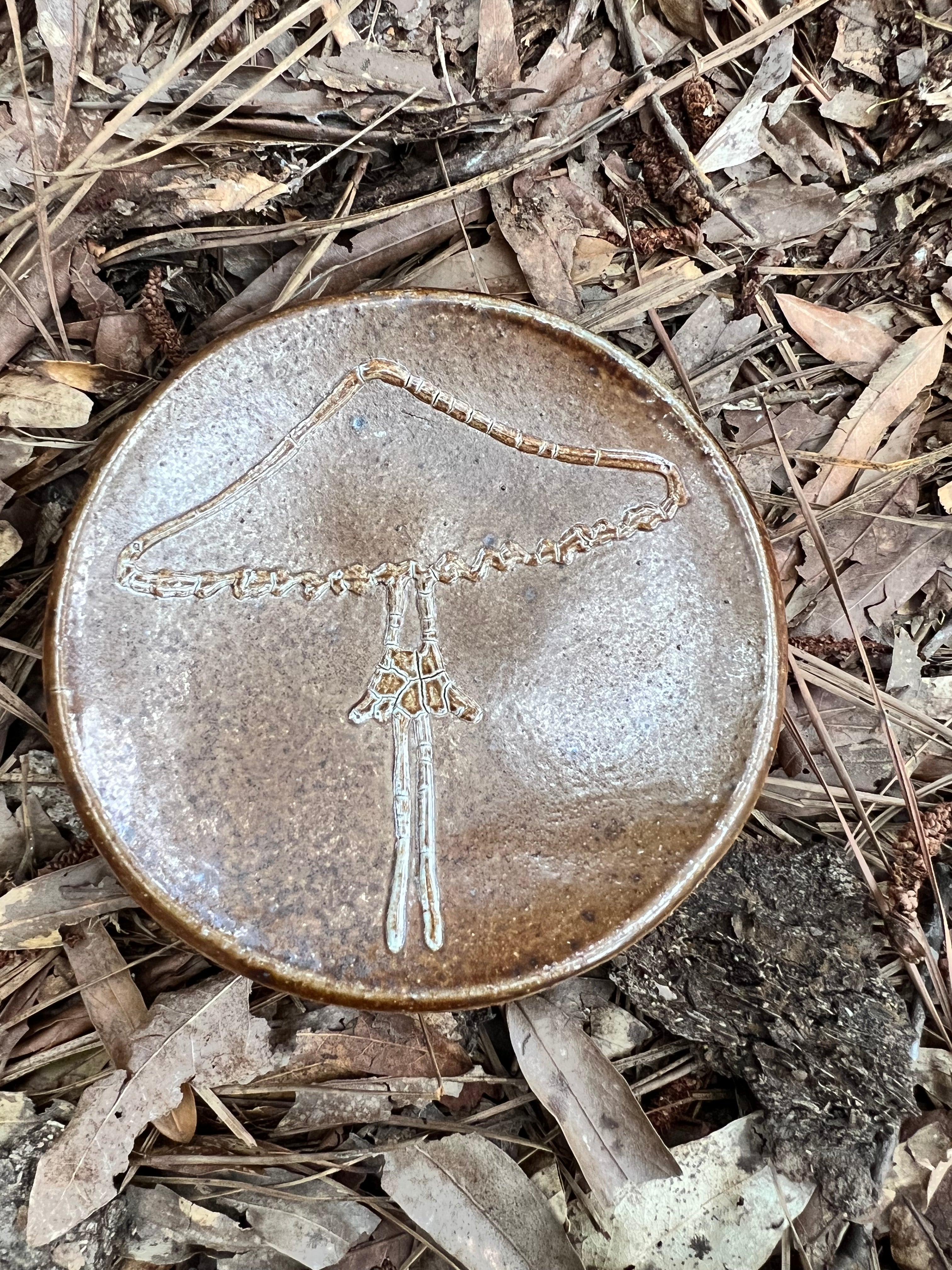 wood fired mushroom trinket dish