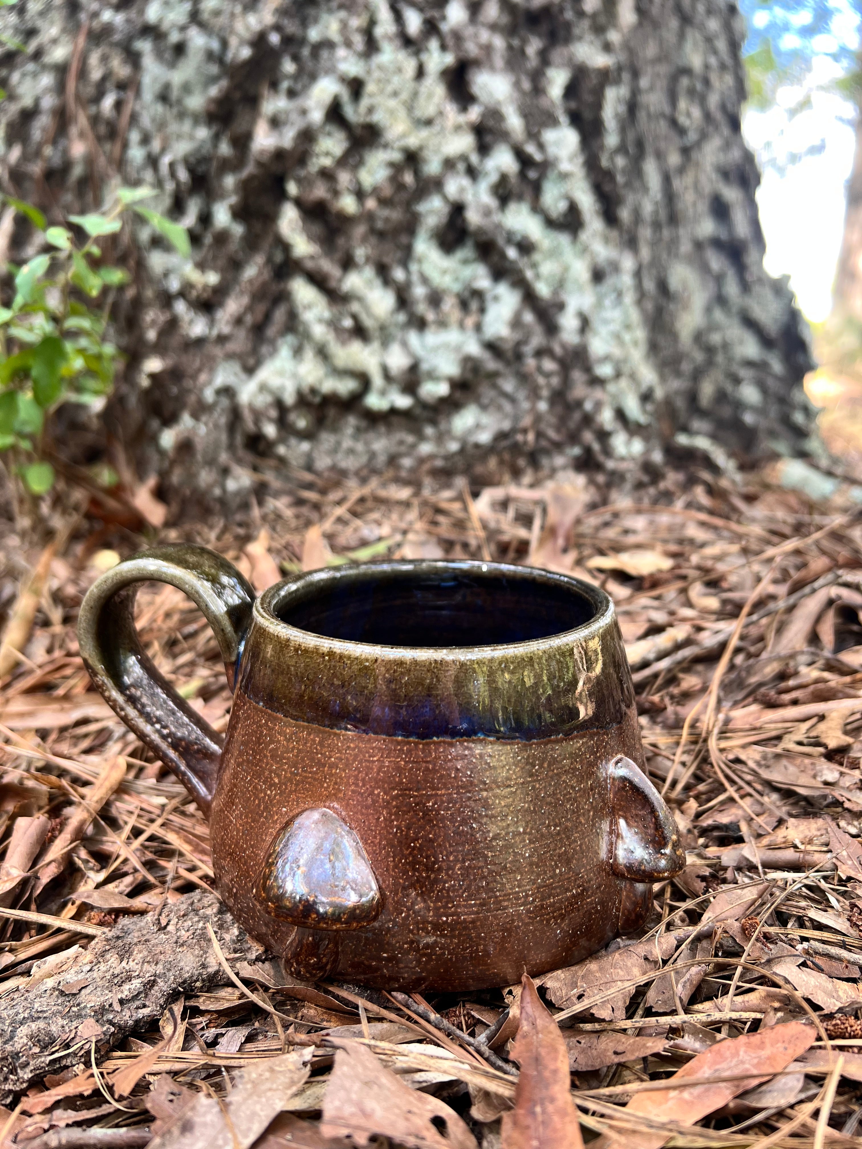 wood fired mushroom mug