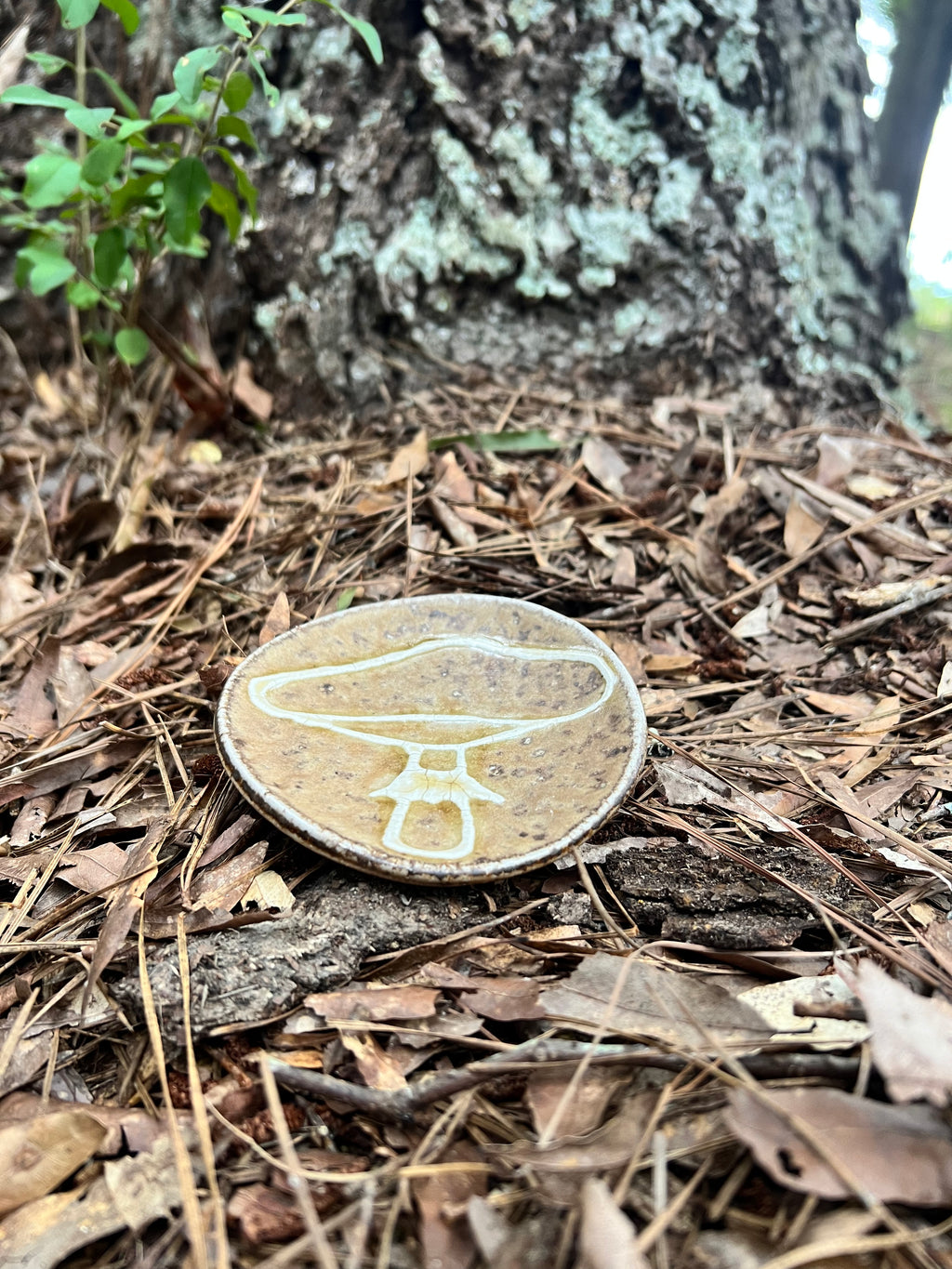 wood fired mushroom trinket dish