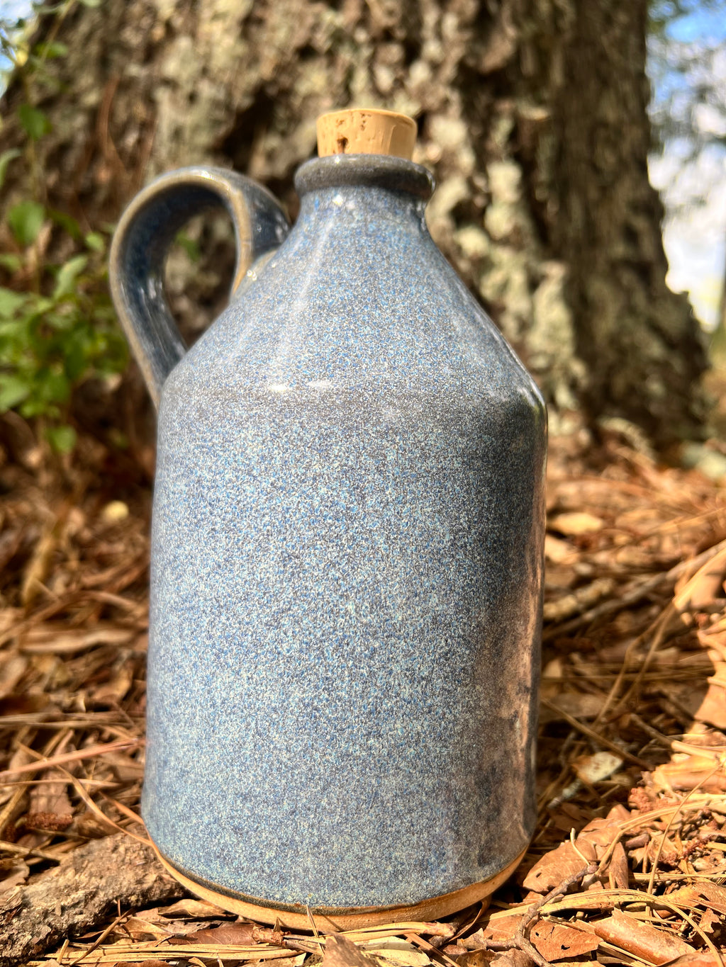 blue gray jug with handle