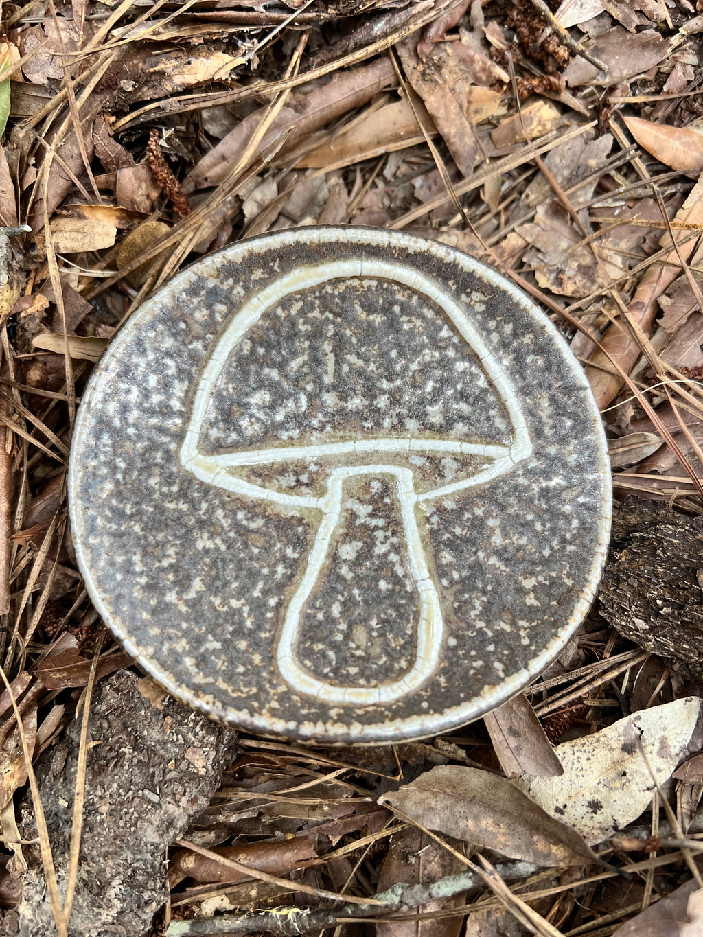 wood fired mushroom trinket dish