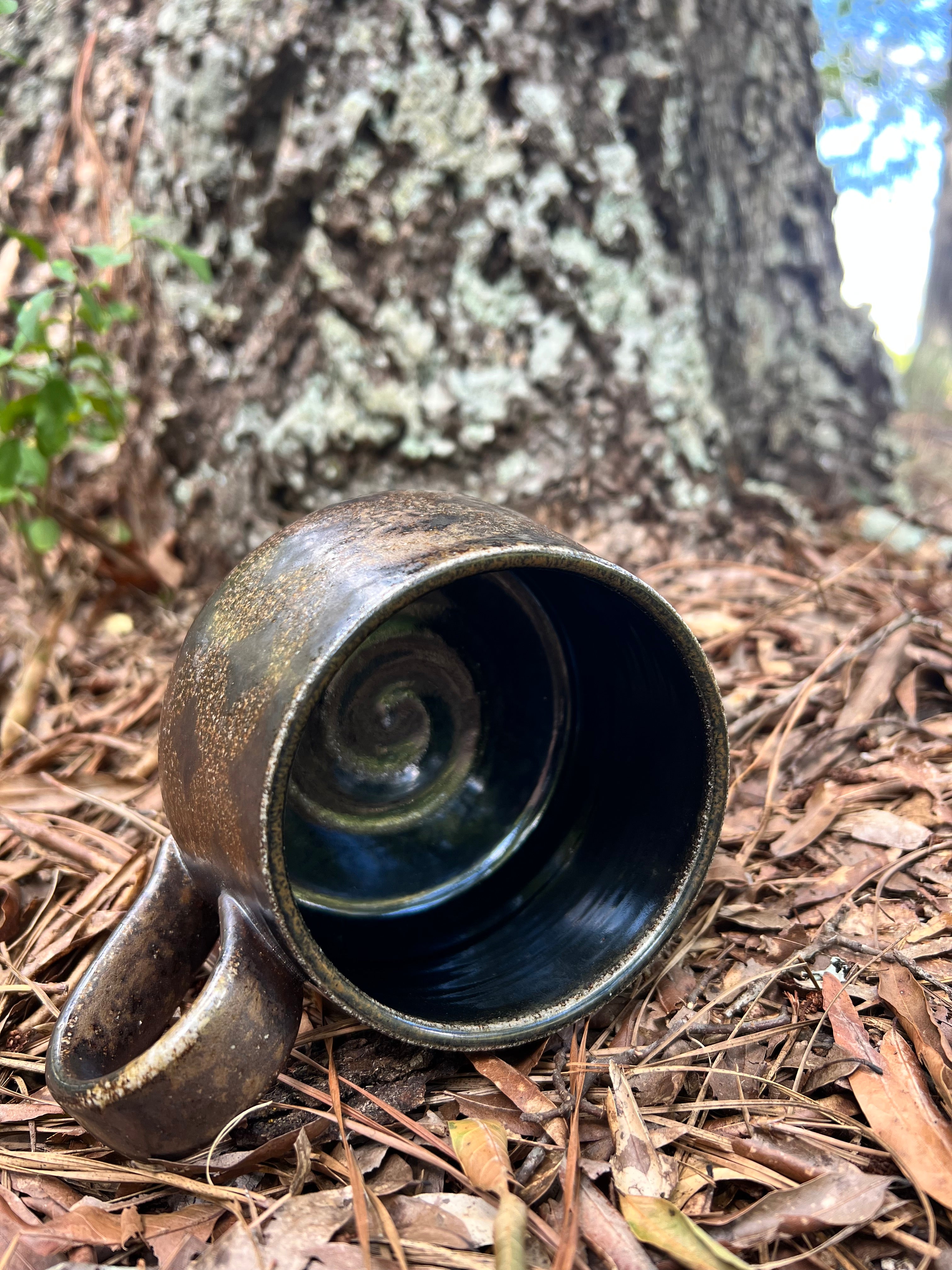 wood fire hand painted mug