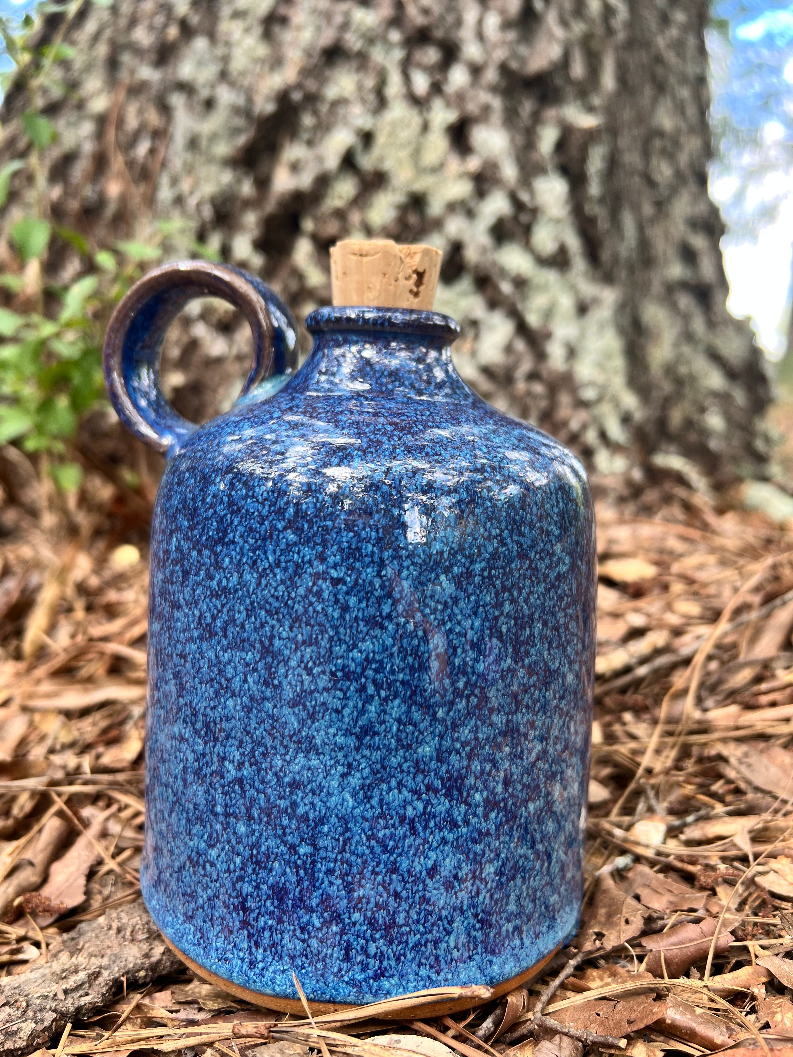 blue jug with handle