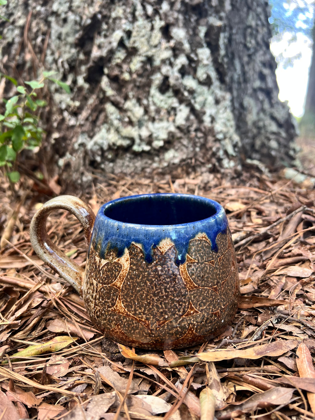wood fired hand painted mug