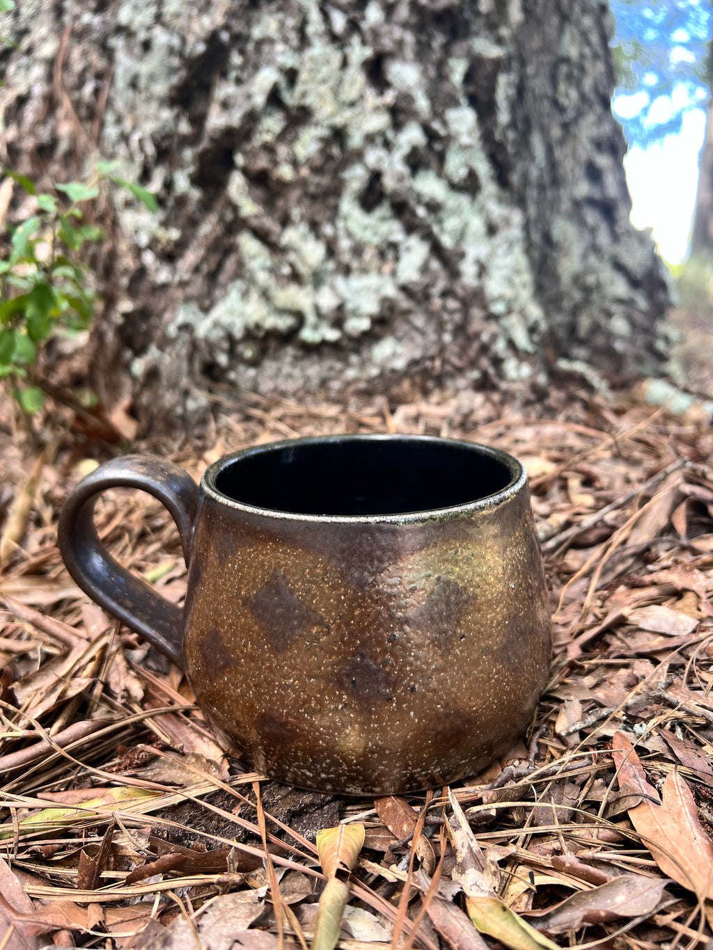 wood fire hand painted mug