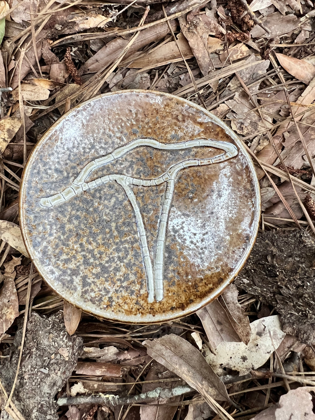 wood fired mushroom trinket dish