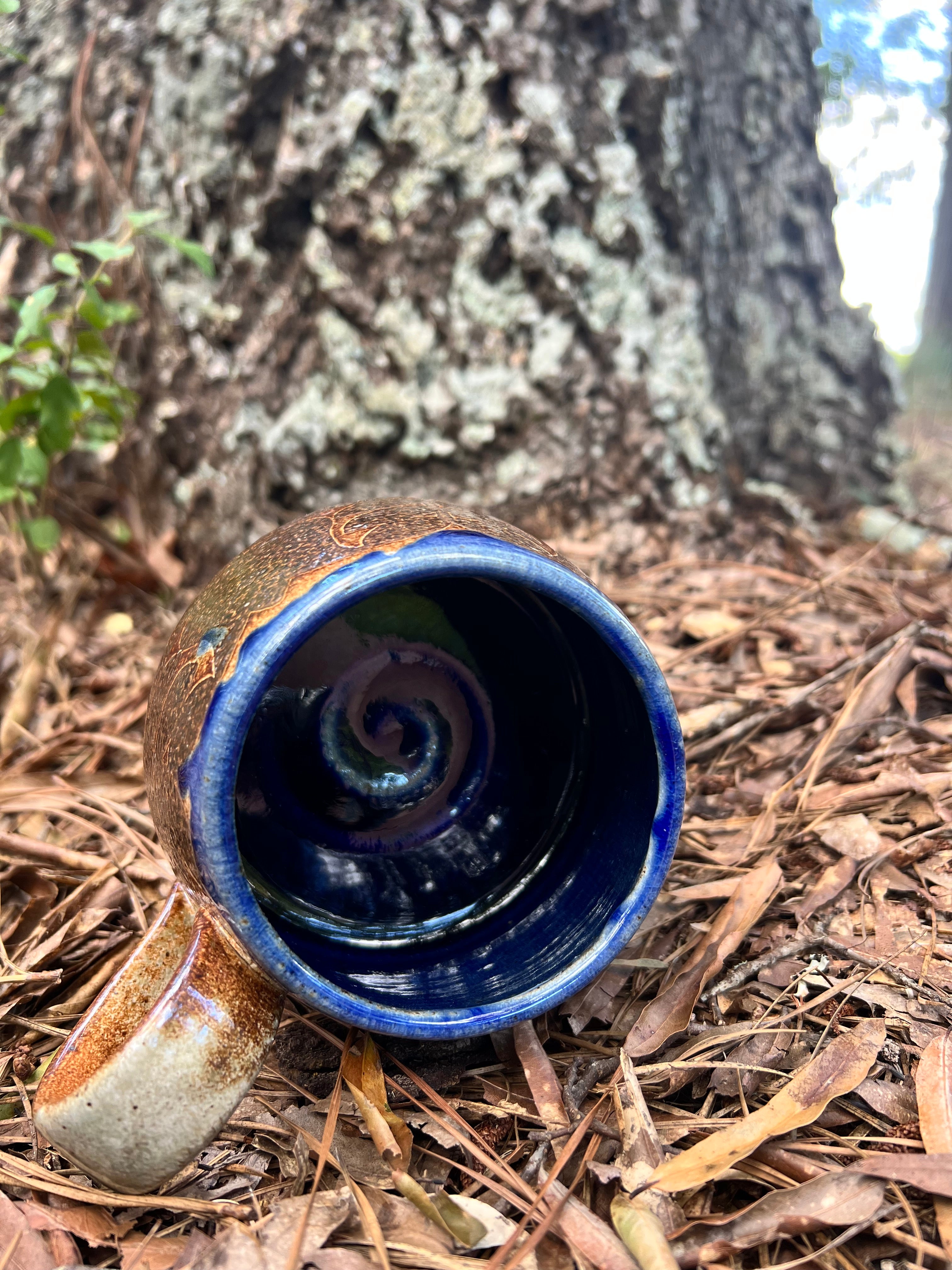 wood fired hand painted mug