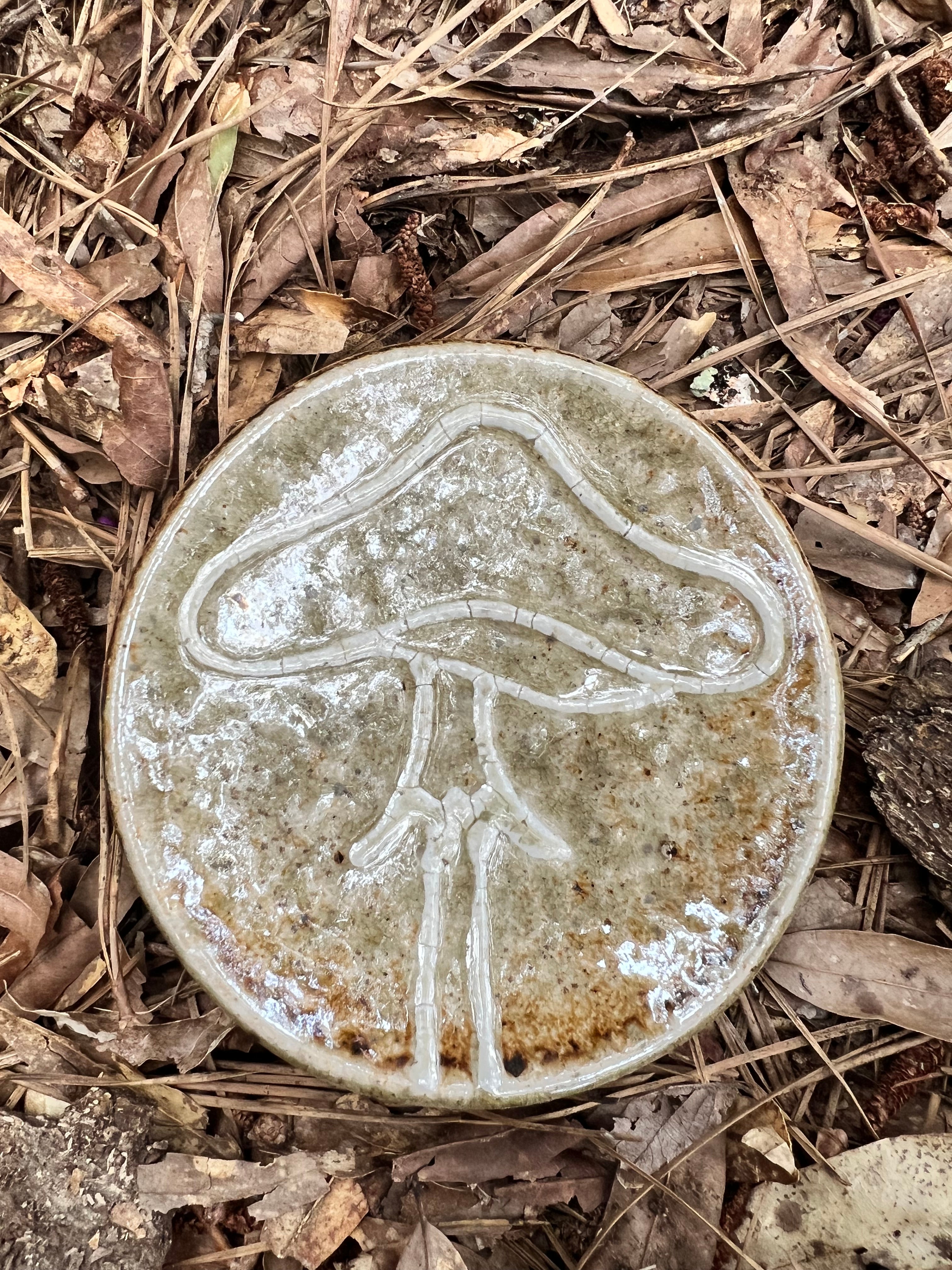 wood fired mushroom trinket dish