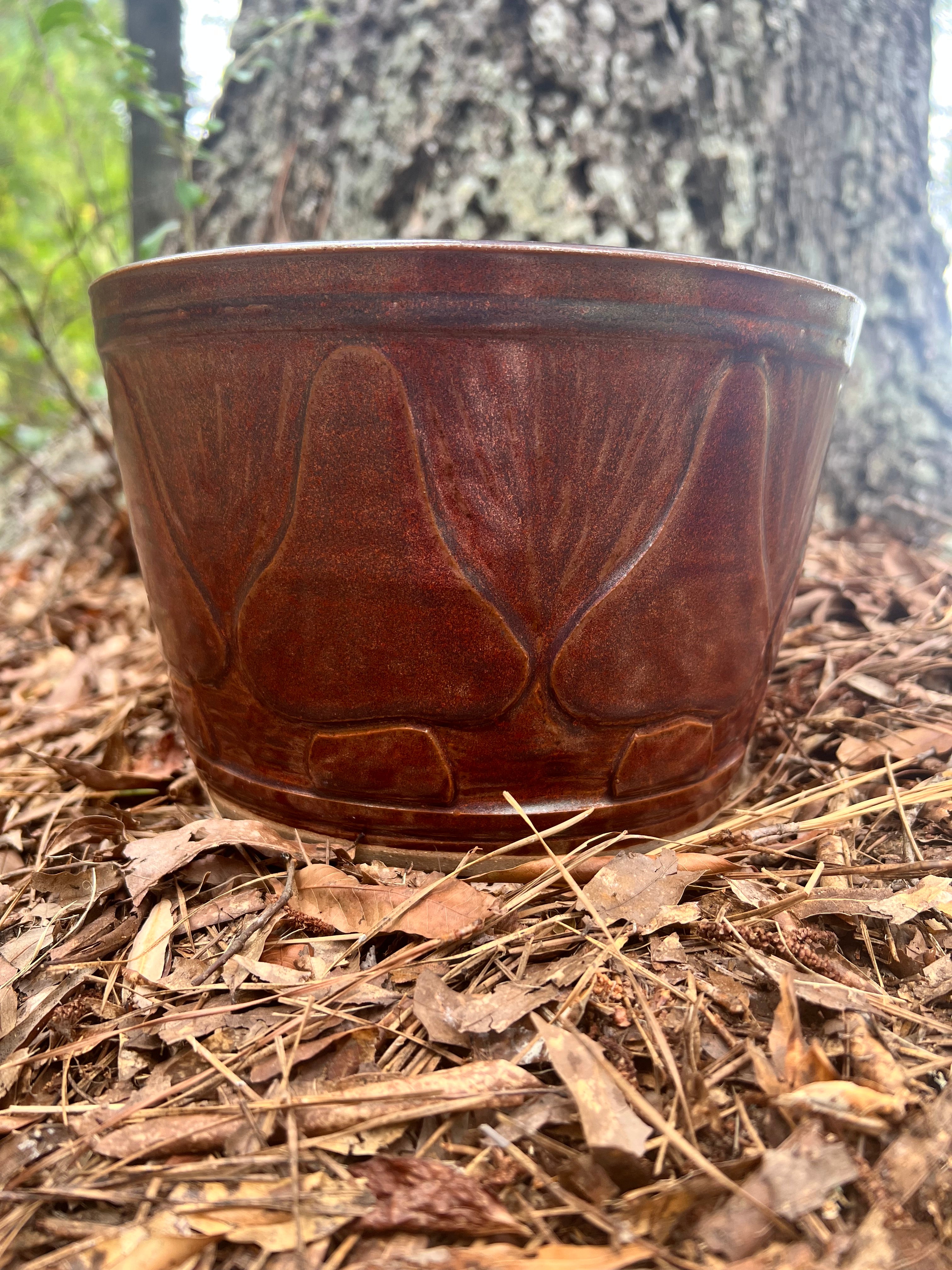 large red mushroom planter