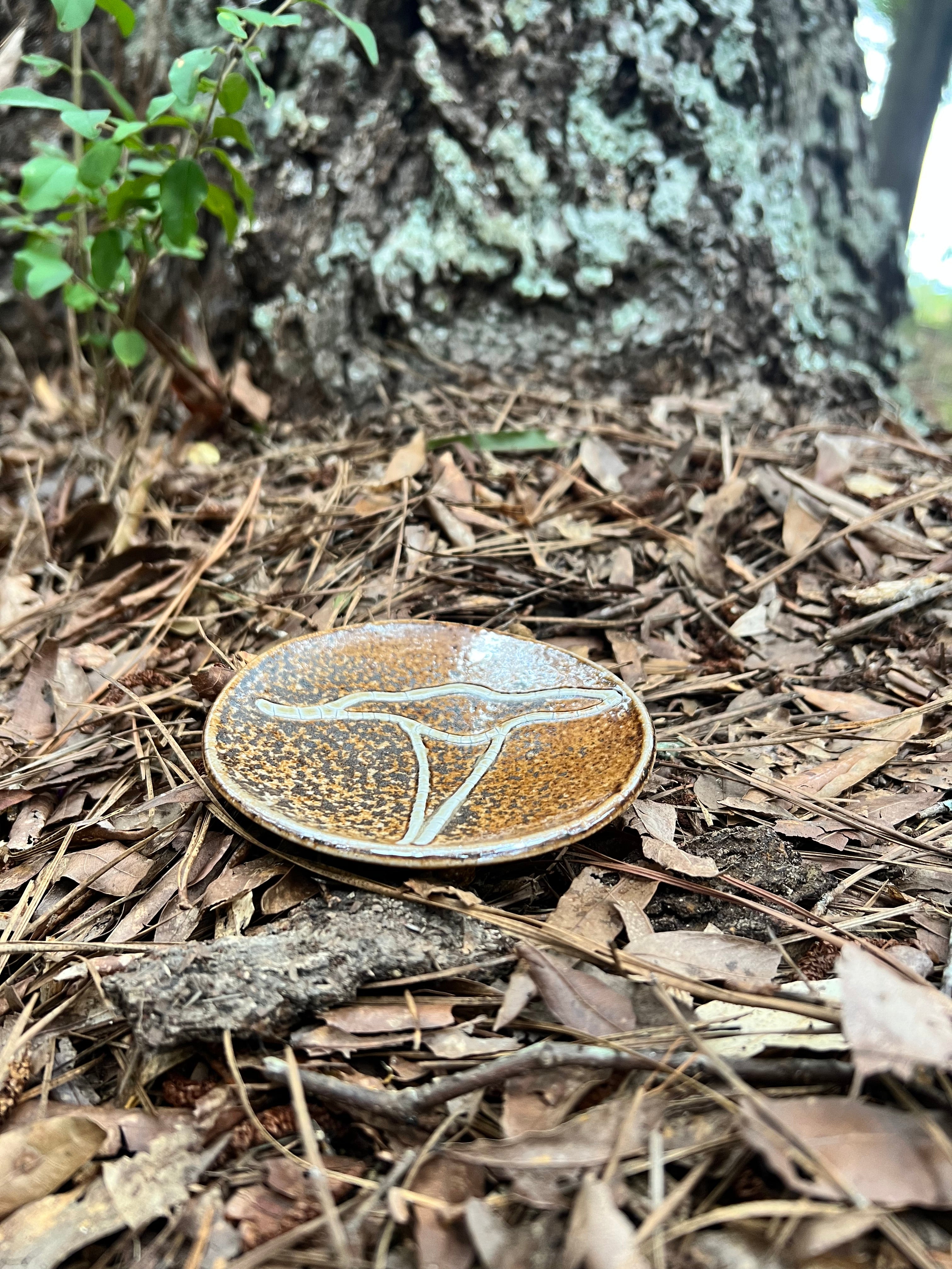 wood fired mushroom trinket dish