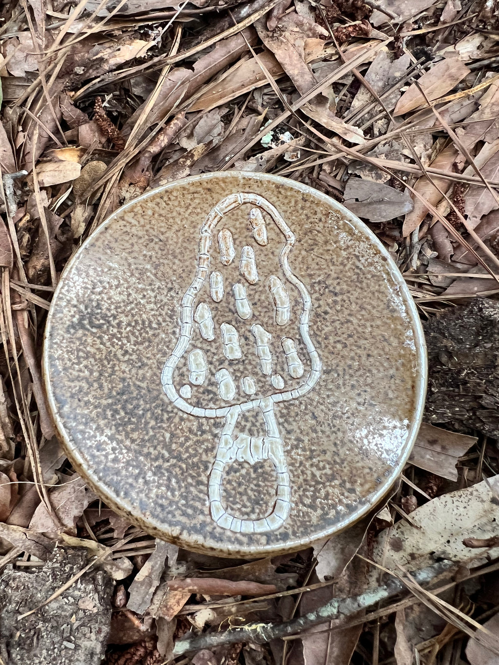 wood fired mushroom trinket dish