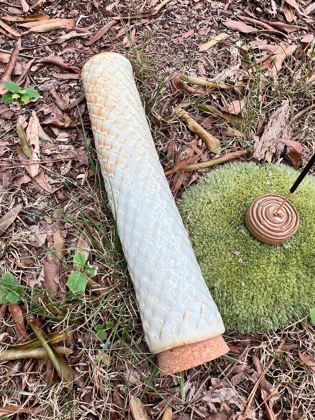 yellow scaled stick incense holder