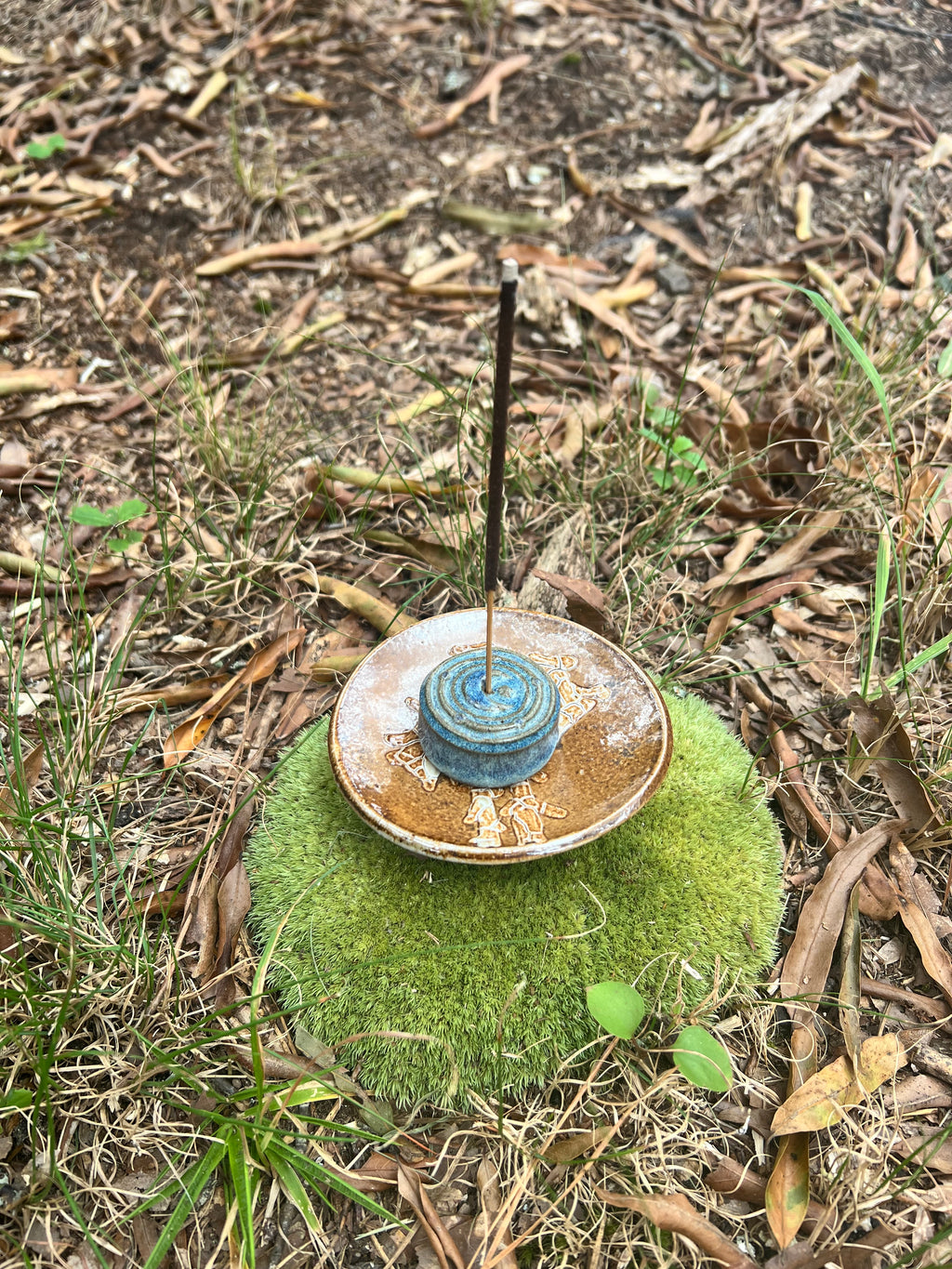 blue incense burner