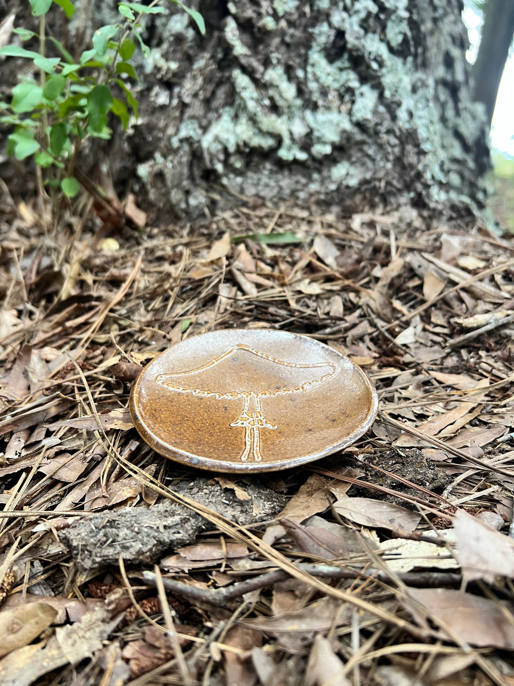 wood fired mushroom trinket dish
