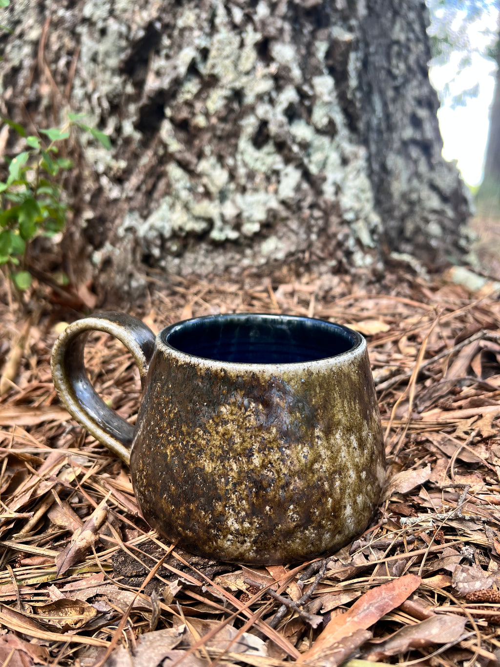 wood fired hand painted mug