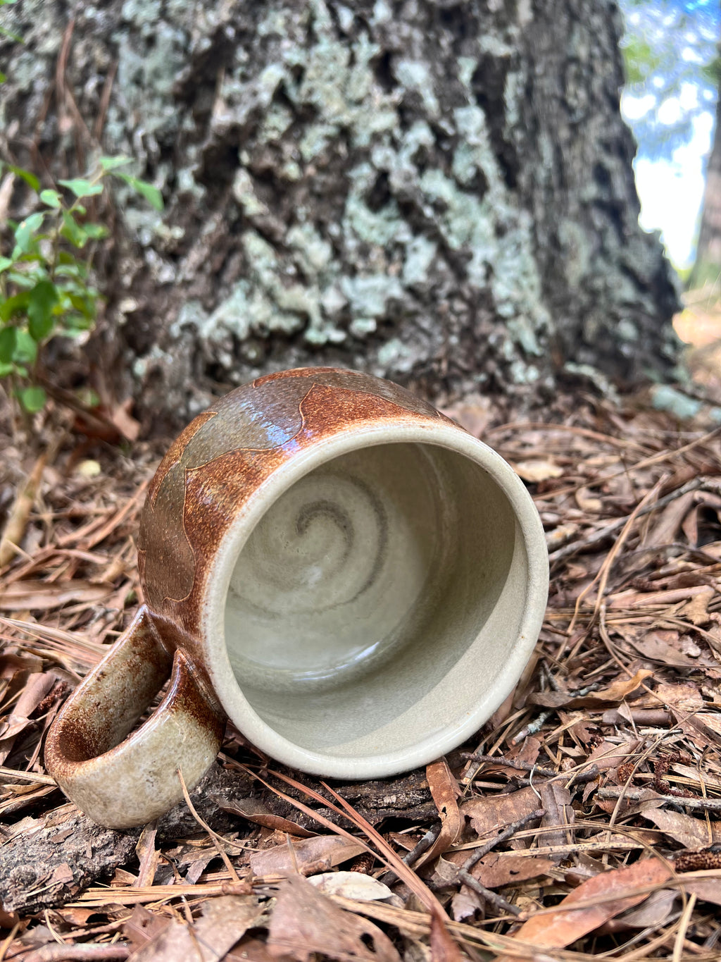 wood fired hand painted mug