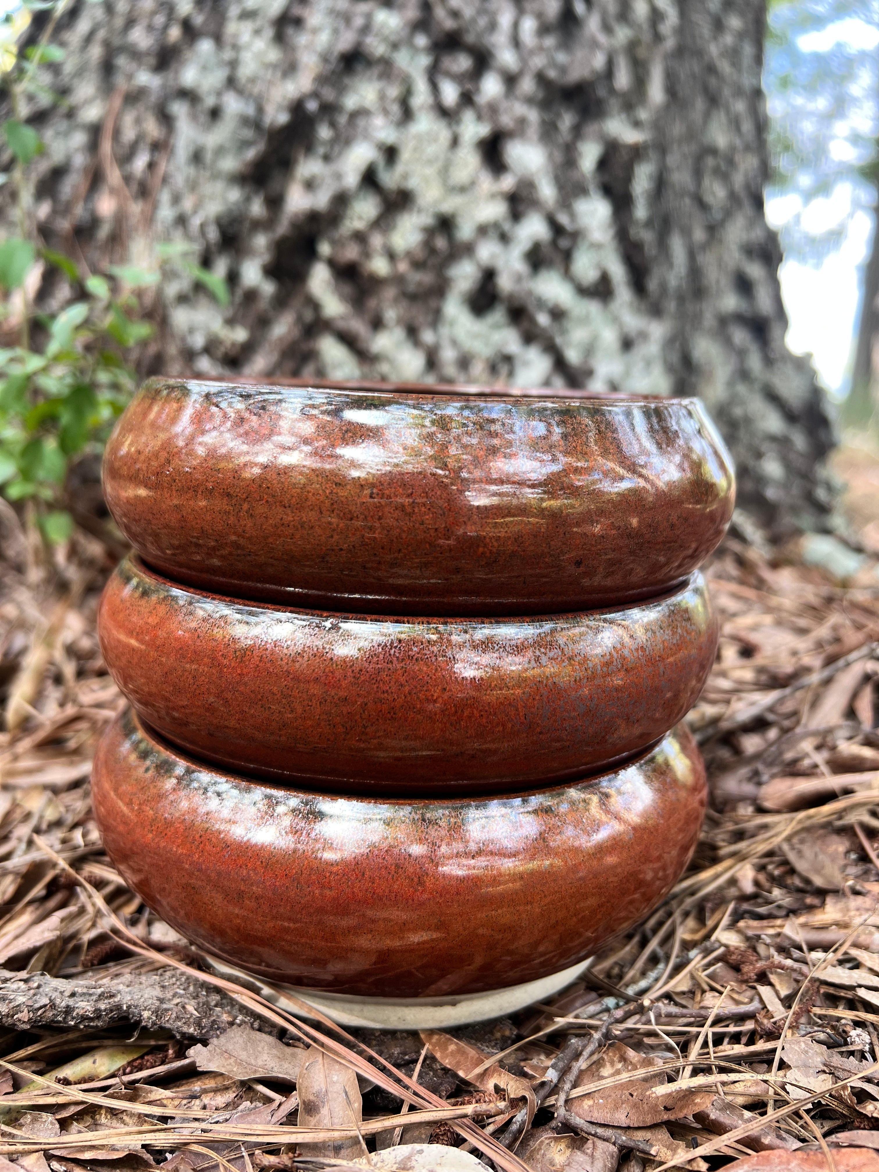 red stacking bowls