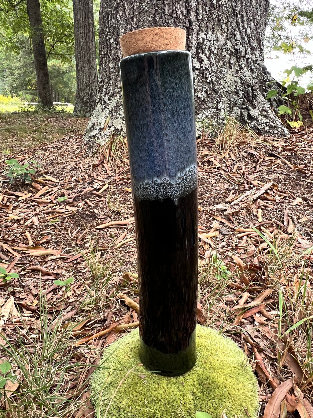 black and blue stick incense holder