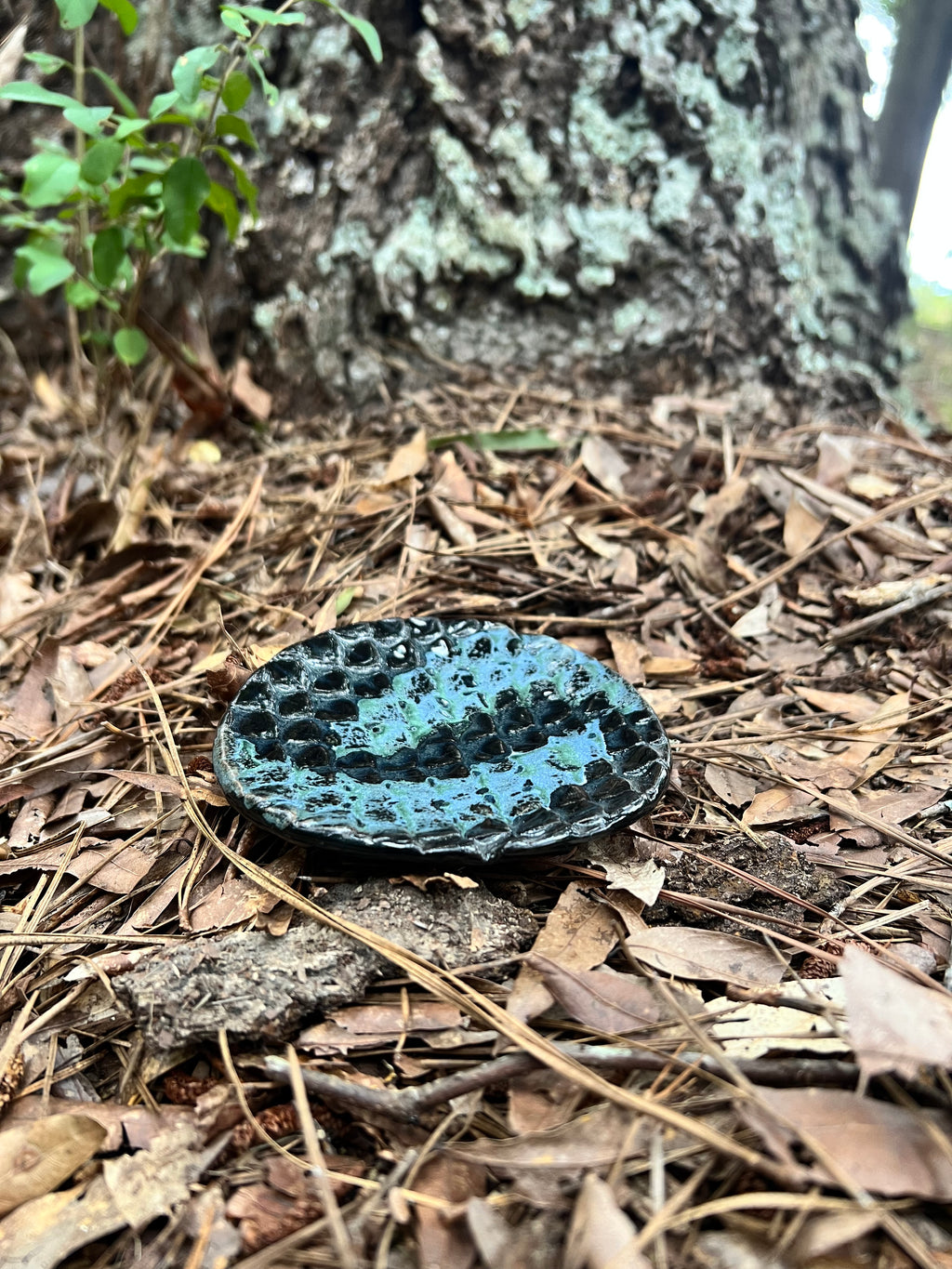 black and green dragon scale trinket dish
