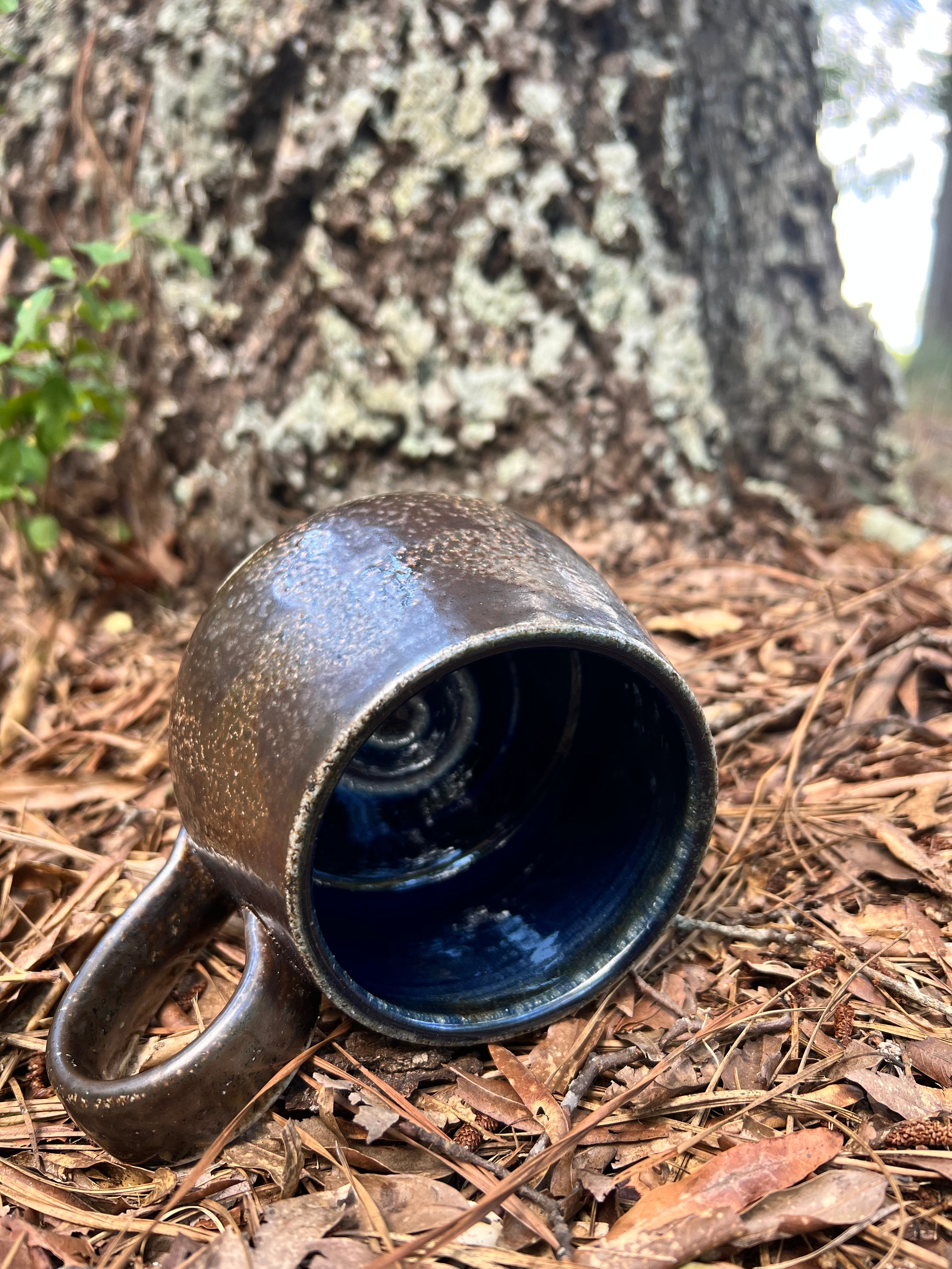 wood fired hand painted mug